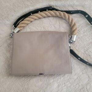 Allsaints Elegant Beige Leather Shoulder Bag